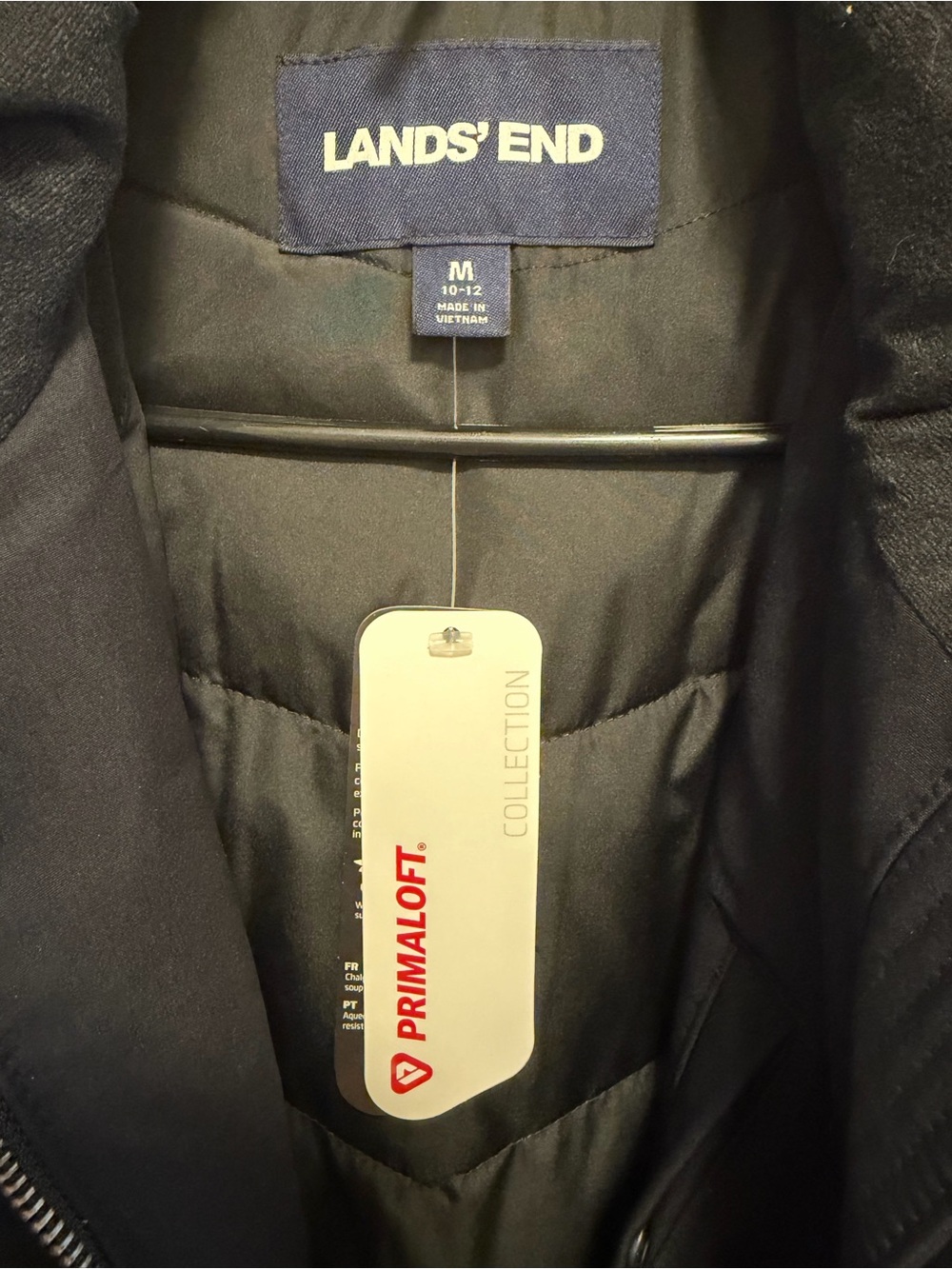 Lands' End Hooded Long Puffer Coat Black Size Medium - Picture 4 of 5
